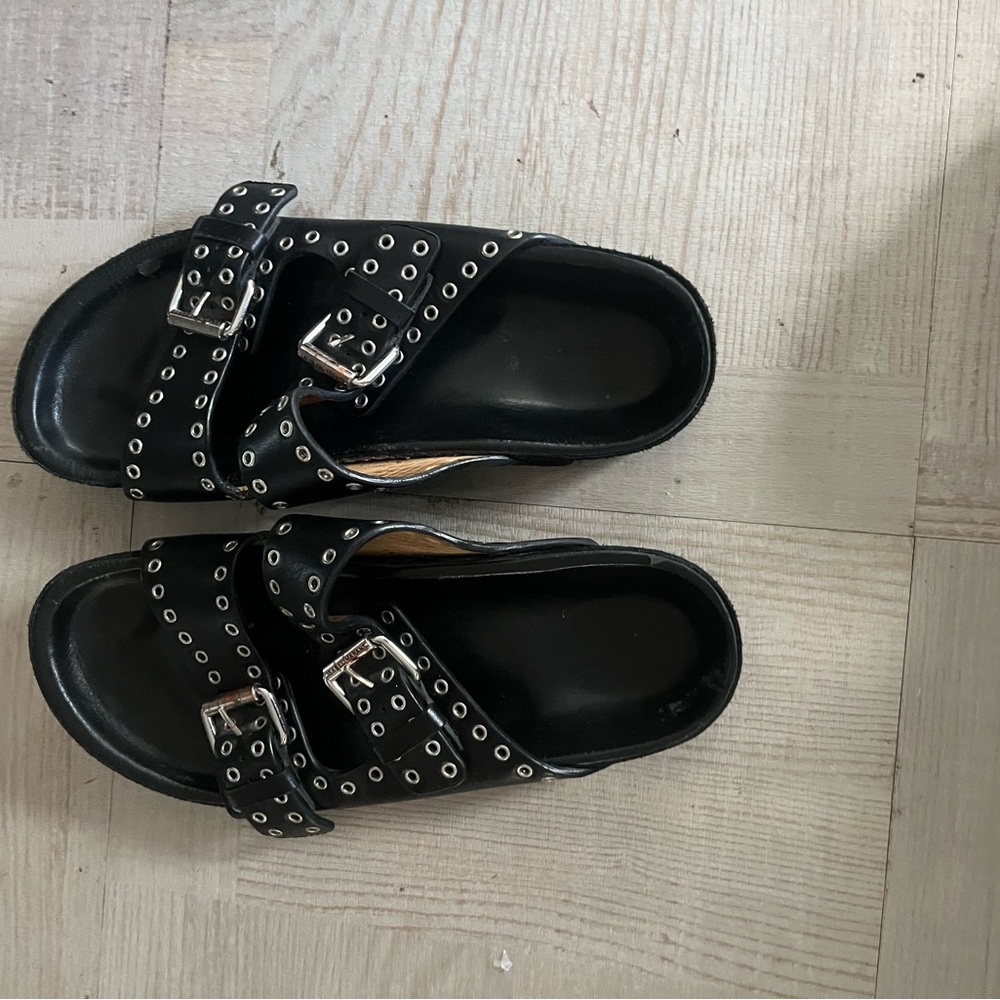 Isabel Marant Black Sandals with Silver Studs